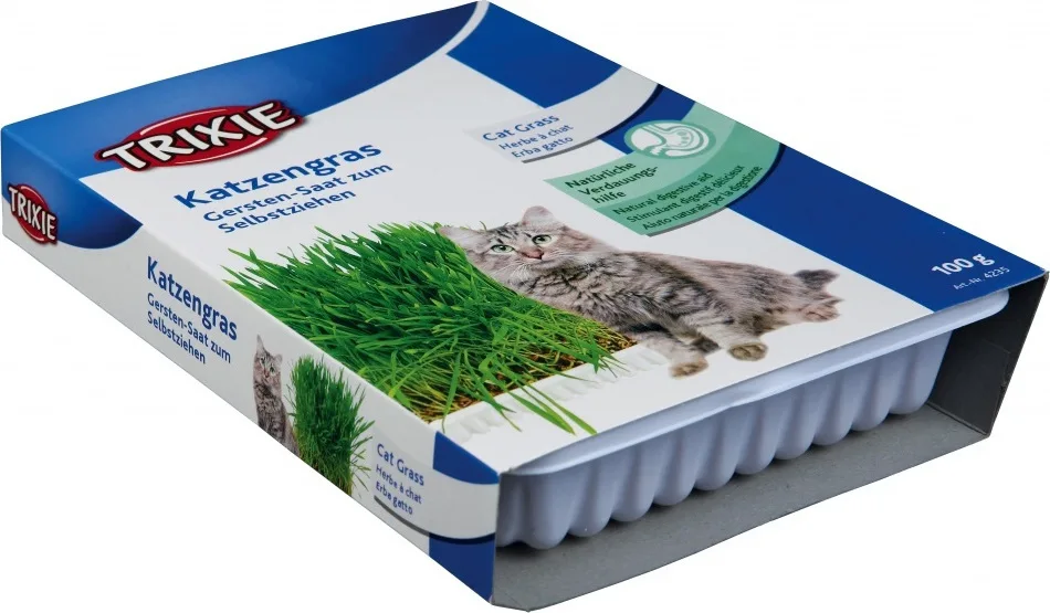 20210317125155_trixie_piato_plastiko_gaton_me_chorto_100gr Trixie Πιάτο Πλαστικό Γατών με Χόρτο 100gr - Image 1