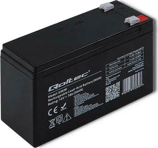 20210322114959_qoltec_53048_12_7 Qoltec Μπαταρία UPS με Χωρητικότητα 7Ah και Τάση 12V 53030 1τμχ - Image 1