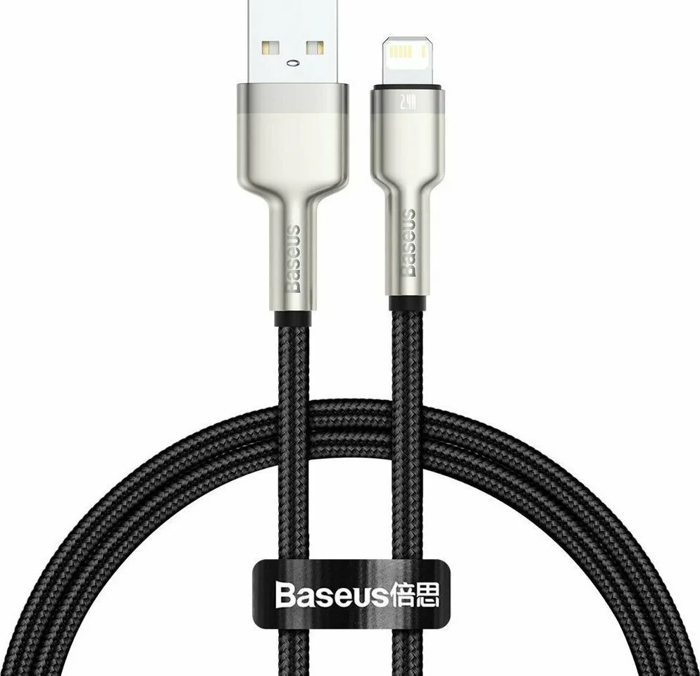 Baseus Braided USB to Lightning Cable Μαύρο 0.25m (CALJK-01) - Image 1