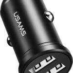 Usams C20 Φορτιστής Αυτοκινήτου 2.4A με Θύρες: 2xUSB Μαύρο Χρώμα CC114TC01