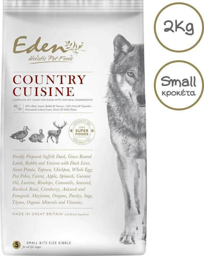 Eden 80/20 Country Cuisine Game With Lamb Μικρή Κροκέτα 2kg Ξηρά Τροφή Σκύλων Μικρόσωμων Φυλών με Αρνί και Πάπια - Image 1