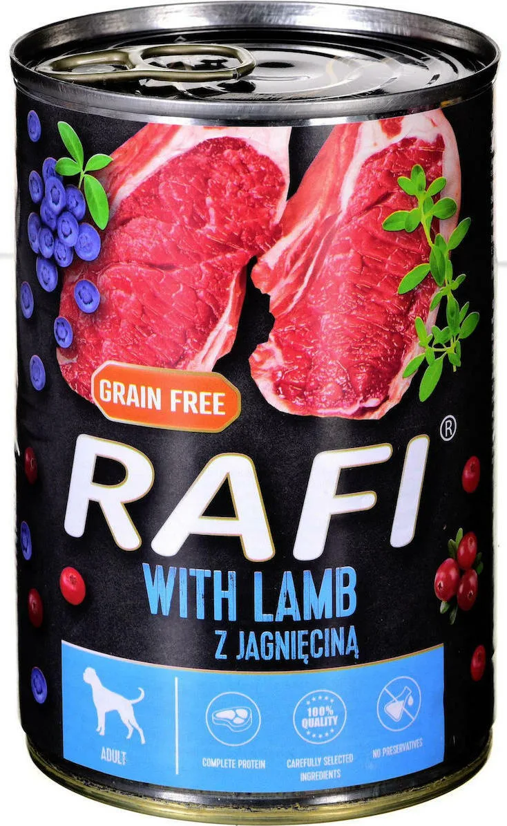 20210421120602_dolina_noteci_rafi_adult_arni_400gr Dolina Noteci Rafi Υγρή Τροφή Σκύλων σε Κονσέρβα με Αρνί χωρίς Σιτηρά 400gr - Image 1