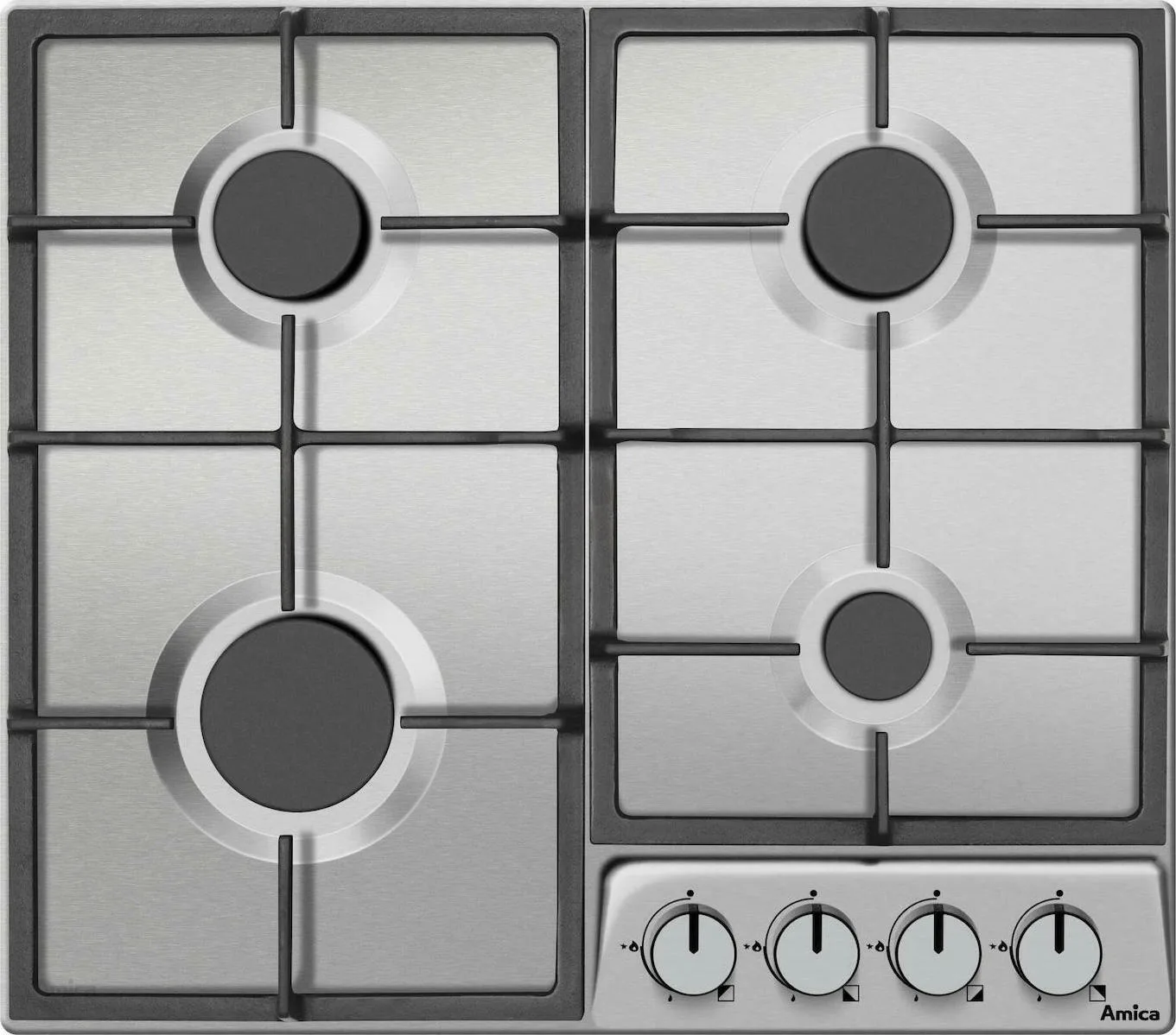 20210421171603_amica_pgd6100apr Amica Εστία Υγραερίου Αυτόνομη Inox 59x52εκ. Ασημί PGD6100ApR - Image 1