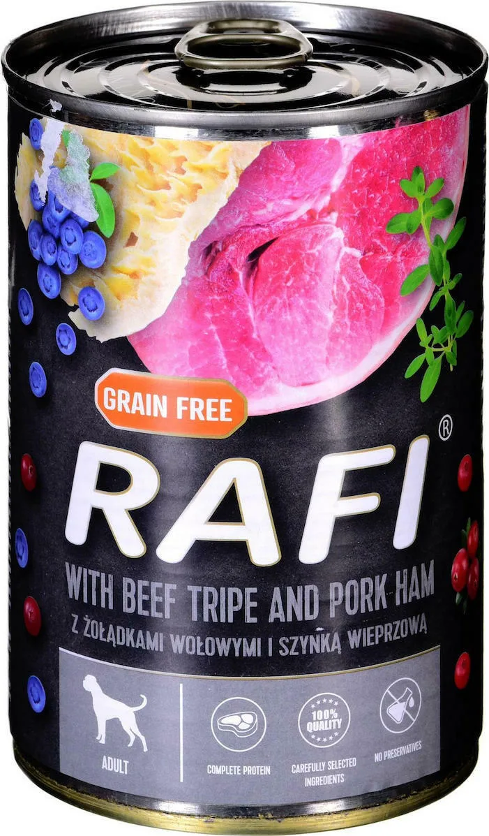20210426135724_dolina_noteci_adult_rafi_beef_ham_vodino_400gr Dolina Noteci Rafi Υγρή Τροφή Σκύλων σε Κονσέρβα με Βοδινό χωρίς Σιτηρά 400gr - Image 1