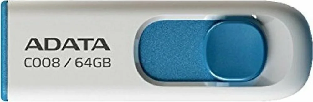 20210506160031_adata_c008_64gb_usb_2_0_white_blue Adata C008 64GB USB 2.0 Stick Λευκό - Image 1
