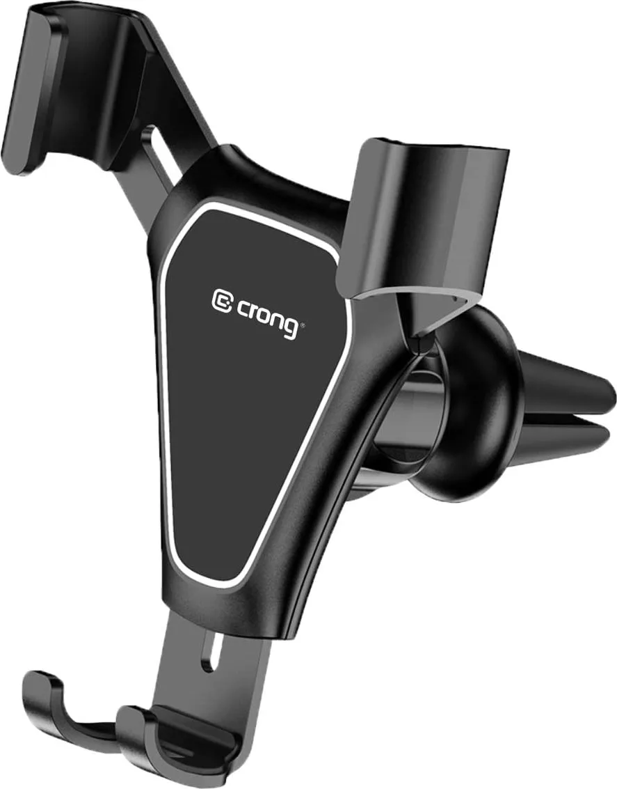 Crong Gravity Βάση Κινητού Αυτοκινήτου 4.7" - 6.5" με Ρυθμιζόμενα Άγκιστρα Μαύρη CRG-CH4-BLK - Image 1