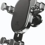 Crong Gravity Auto-Lock Βάση Κινητού Αυτοκινήτου 4.7" - 6.5" με Ρυθμιζόμενα Άγκιστρα Μαύρη CRG-CH5-BLK