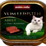 Animonda Vom Feinsten Cats Moist Food Υγρή Τροφή για Ενήλικες Γάτες σε Ταψάκι με Γαλοπούλα και Κουνέλι χωρίς Σιτηρά 100gr