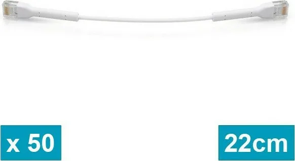 Ubiquiti 50x U/UTP Cat.6 Cable 0.22m Λευκό (UC-Patch-0.22m-RJ45-50) - Image 1
