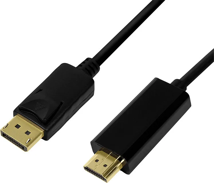 20210524145023_logilink_cable_displayport_male_hdmi_male_1m_mayro_cv0126 LogiLink Cable DisplayPort male - HDMI male 1m Μαύρο (CV0126) - Image 1
