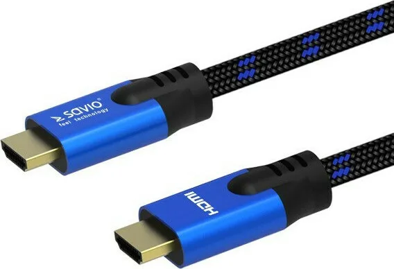 Savio HDMI 2.1 Braided Cable HDMI male - HDMI male 3m Μπλε CL-143 - Image 1