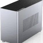 Jonsplus i100 Pro Aluminum Alloy Gaming Mini Tower Κουτί Υπολογιστή με Πλαϊνό Παράθυρο Ασημί