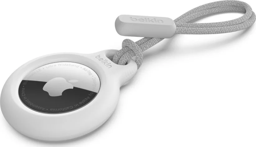 20210527194331_belkin_secure_holder_with_strap_for_airtag_leyko Belkin Secure Holder with Strap Θήκη Μπρελόκ Σιλικόνης για AirTag σε Λευκό χρώμα - Image 1