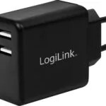 LogiLink Φορτιστής Χωρίς Καλώδιο με 2 Θύρες USB-A 12W Μαύρος (PA0210)