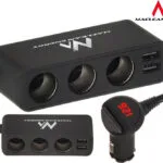 Maclean Energy Φορτιστής Αυτοκινήτου 120W με Θύρες: 2xUSB 3xΑναπτήρα Μαύρος MCE117