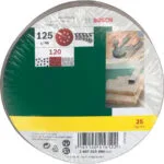 Bosch Φύλλο Λείανσης Έκκεντρου Τριβείου K120 με Τρύπες 125x125mm Σετ 25τμχ 2607019494