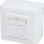 LogiLink Διπλή Εξωτερική Πρίζα Δικτύου RJ45 Τύπου Cat6 σε Λευκό Χρώμα NP0039A