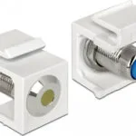 DeLock Keystone LED Μπλε, Ανοξείδωτο ατσάλι, Λευκός (Άσπρος), Κίτρινο (86436)