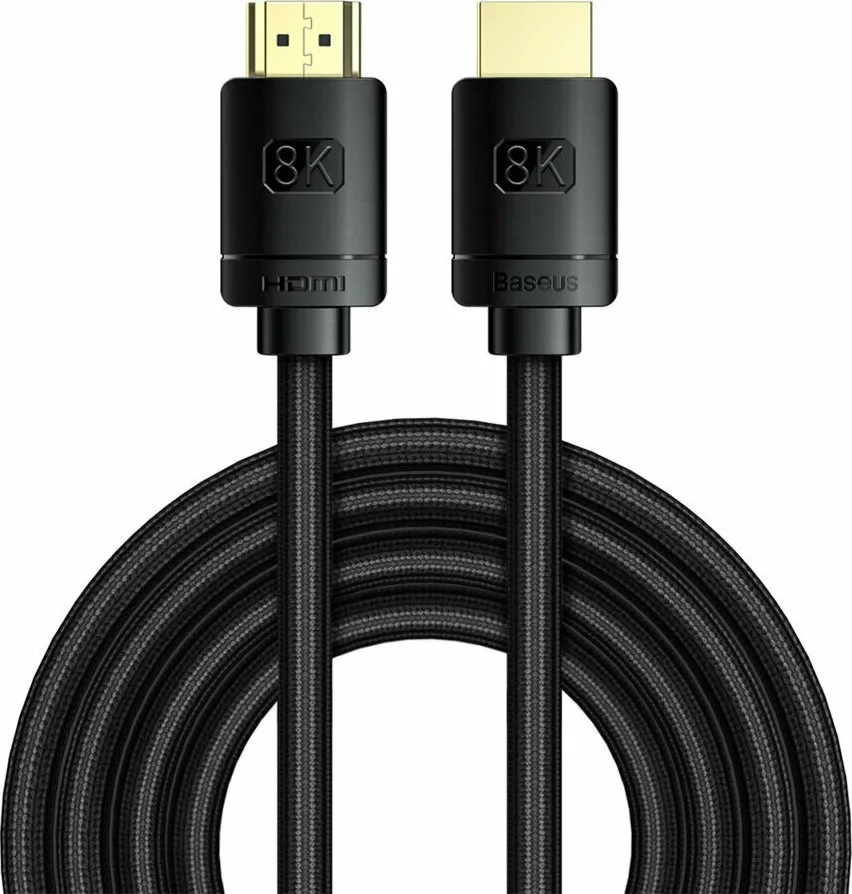 Baseus HDMI 2.1 Braided Cable HDMI male - HDMI male 3m Μαύρο CAKGQ-L01 - Image 1