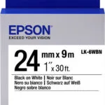 Epson LK-6WBN Ταινία Ετικετογράφου 9m x 24mm C53S656006 σε Λευκό Χρώμα