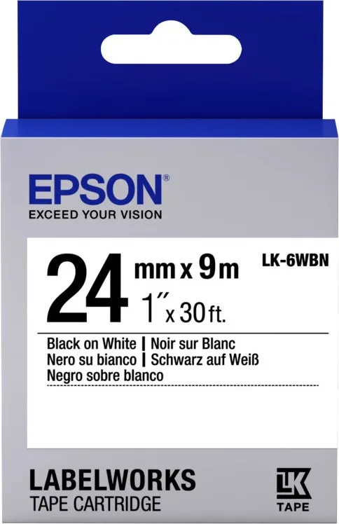 Epson LK-6WBN Ταινία Ετικετογράφου 9m x 24mm C53S656006 σε Λευκό Χρώμα - Image 1