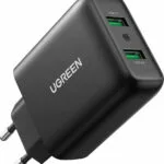 Ugreen Φορτιστής Χωρίς Καλώδιο με 2 Θύρες USB-A 36W Quick Charge 3.0 Μαύρος (CD161)