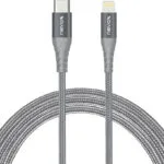 Nevox Braided USB 2.0 Cable USB-C male - Lightning Γκρι 1m (LC-1885)