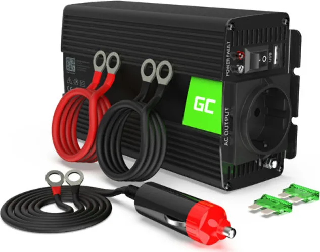 20210908101009_green_cell_inverter_aytokinitou_pro_green_600w_gia_metatropi_24v_dc_se_230v_ac_me_1xusb_invgc02 Green Cell Inverter Αυτοκινήτου Pro Green 600W για Μετατροπή 24V DC σε 230V AC με 1xUSB INVGC02 - Image 1