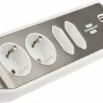 Brennenstuhl Πολύπριζο 4 Θέσεων με 2 USB-A και Καλώδιο 2m Ασημί 1153590420