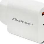 Qoltec Φορτιστής Χωρίς Καλώδιο με Θύρα USB-A και Θύρα USB-C 18W Power Delivery / Quick Charge 3.0 Λευκός (51714)