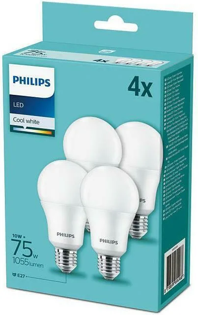 Philips Λάμπες LED 10W για Ντουί E27 και Σχήμα A60 Φυσικό Λευκό 1055lm 4τμχ 929002306604 - Image 1