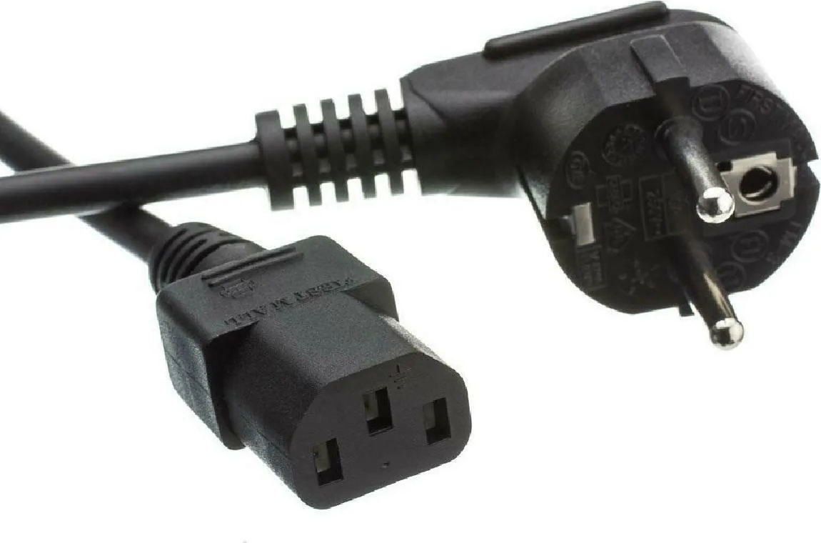 20210920112845_powertech_schuko_iec_c13_cable_1_5m_mayro_cab_p016 Powertech Schuko - IEC C13 Cable 1.5m Μαύρο CAB-P016 - Image 1