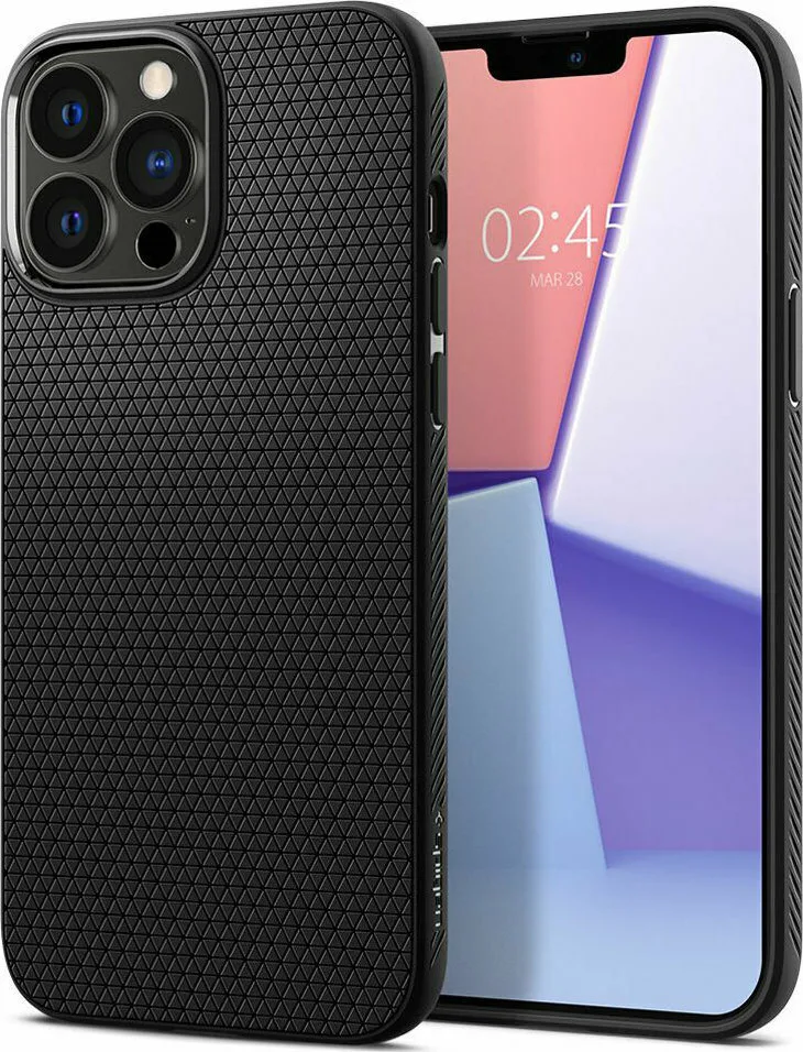 Spigen Liquid Air Back Cover Σιλικόνης Μαύρο (iPhone 13 Pro) ACS03258 - Image 1
