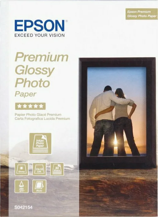 Epson Φωτογραφικό Χαρτί Premium Glossy 13x18 255gr/m² για Εκτυπωτές Inkjet 30 Φύλλα (C13S042154) - Image 1