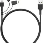 Aukey Braided USB to Lightning / Type-C / micro USB Cable Μαύρο 1.2m (AUKEYCBBAL5)