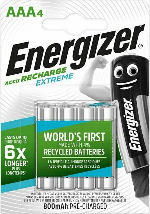 20211015134530_energizer_extreme_epanafortizomenes_mpataries_aaa_ni_mh_800mah_1_2v_4tmch Energizer Extreme Επαναφορτιζόμενες Μπαταρίες AAA Ni-MH 800mAh 1.2V 4τμχ - Image 1
