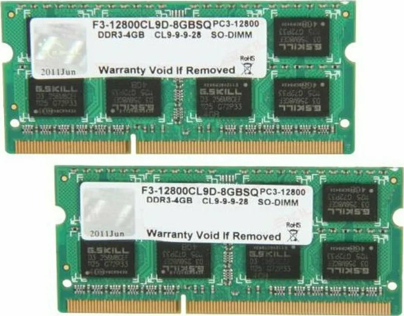 G.Skill Sq Series DDR3 8GB RAM με 2x4GB Modules και Ταχύτητα 1600 για Laptop F3-12800CL9D-8GBSQ - Image 1