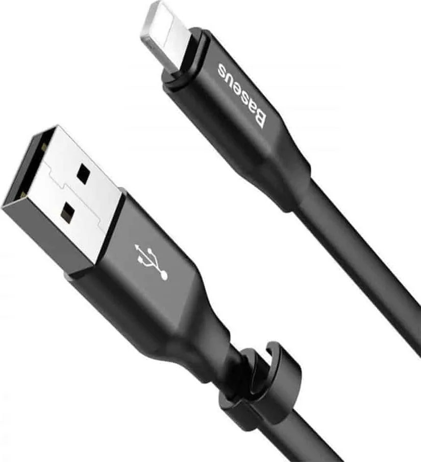 Baseus Nimble Flat USB to Lightning Cable Μαύρο 0.23m (CALMBJ-B01) - Image 1