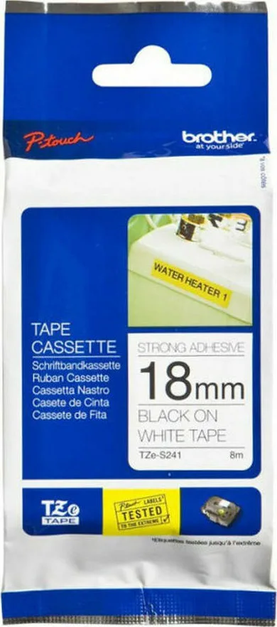 Brother TZE-S241 Ταινία Ετικετογράφου 8m x 18mm σε Λευκό Χρώμα TZE-S241 - Image 1