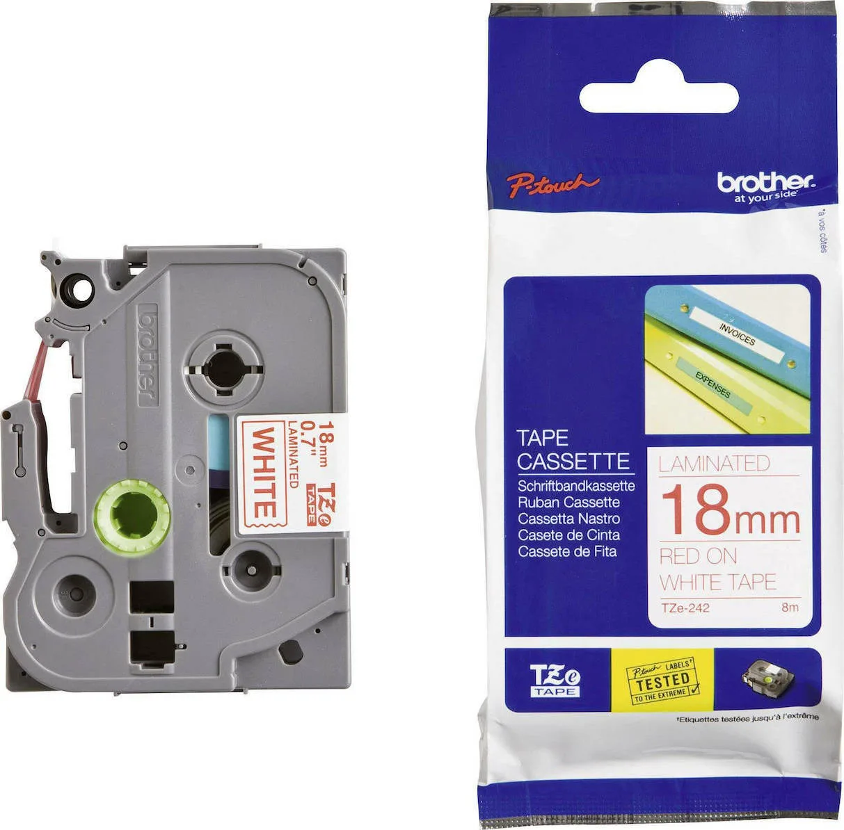 Brother TZE-242 Ταινία Ετικετογράφου 8m x 18mm σε Λευκό Χρώμα TZE-242 - Image 1