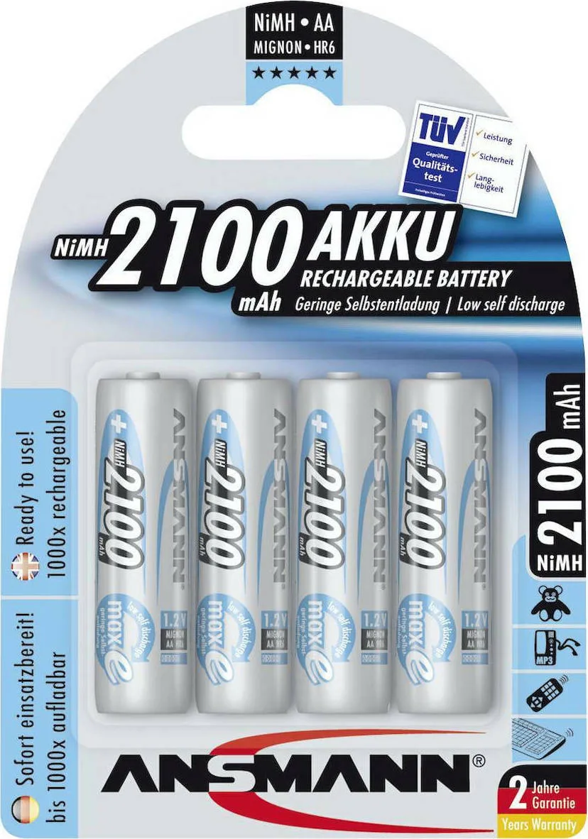Ansmann Επαναφορτιζόμενες Μπαταρίες AA Ni-MH 2100mAh 1.2V 4τμχ - Image 1