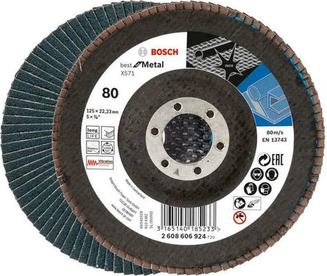 20211122125253_bosch_diskos_leiansis_me_fyllarakia_k80_2608606924_125mm Bosch X571 Δίσκος Λείανσης Μετάλλου 125mm P80 2608606924 - Image 1