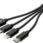 Digitus Keychain USB to Lightning / Type-C / micro USB Cable 2A Μαύρο 0.15m DB-300160-002-S