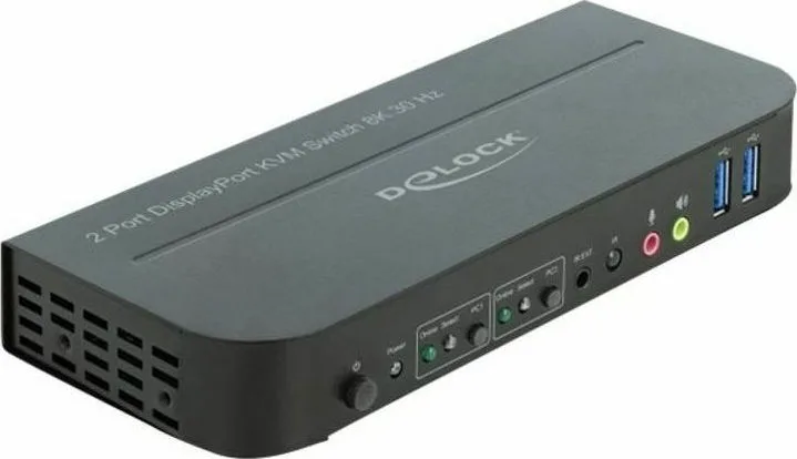DeLock DisplayPort 1.2 KVM Switch 8K 30 Hz with USB 3.2 Gen 1 - Image 1