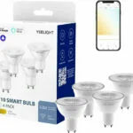 Yeelight Smart Λάμπες YLDP004 LED 4.8W για Ντουί GU10 Θερμό Λευκό 350lm Dimmable 4τμχ YLDP004