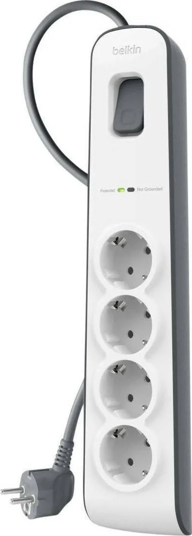Belkin Πολύπριζο Aσφαλείας 4 Θέσεων με Διακόπτη και Καλώδιο 2m BSV400VF2M - Image 1