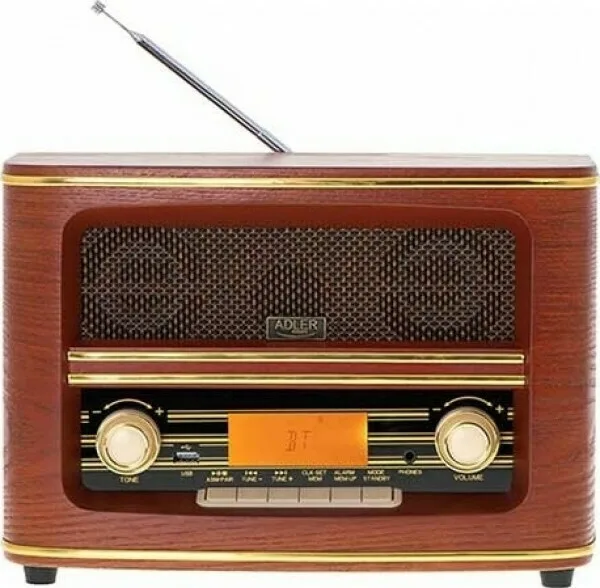 Adler AD1187 Retro Φορητό Ραδιόφωνο Ρεύματος με Bluetooth και USB Καφέ - Image 1