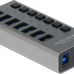 DeLock USB 3.0 Hub 7 Θυρών με σύνδεση USB-A & Θύρα Φόρτισης και Εξωτερική Παροχή Ρεύματος (63669)