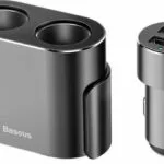 Baseus High Efficiency 2in1 Φορτιστής Αυτοκινήτου 3.1A με Θύρες: 2xUSB 2xΑναπτήρα Μαύρο Χρώμα CRDYQ-01