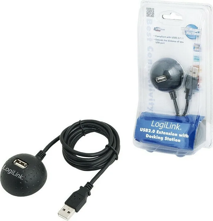 LogiLink USB 2.0 Cable USB-A male - USB-A female Μαύρο 1.5m (CU0013B) - Image 1